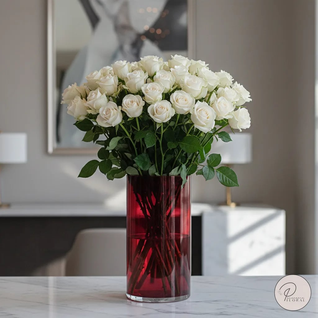 Spray Rose Majolica White